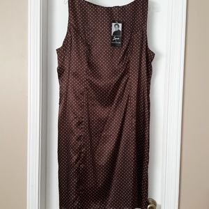 Chocolate Brown dress with white Polka Dots